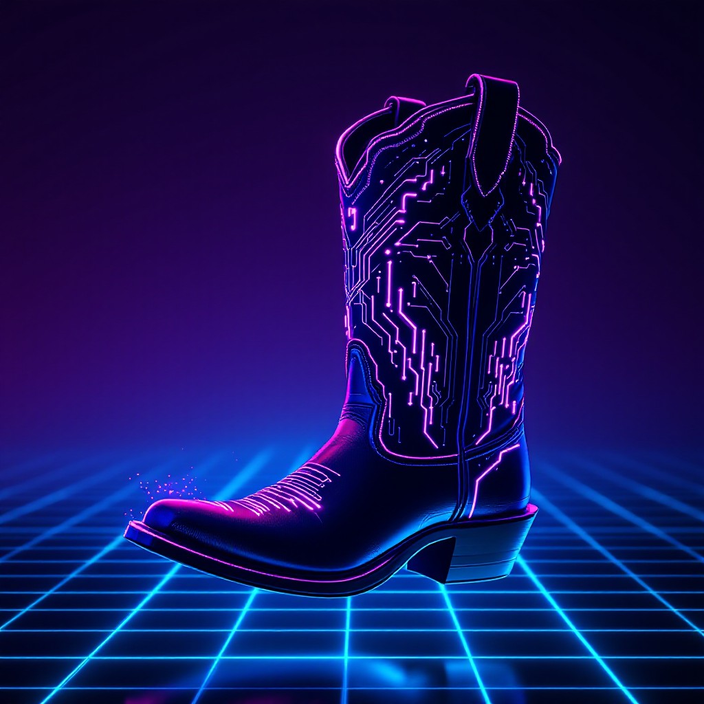 Cybertrack Boot Free Cyberpunk Cowboy Boot Image - Cyberpunk, Western, Boot | Download ...