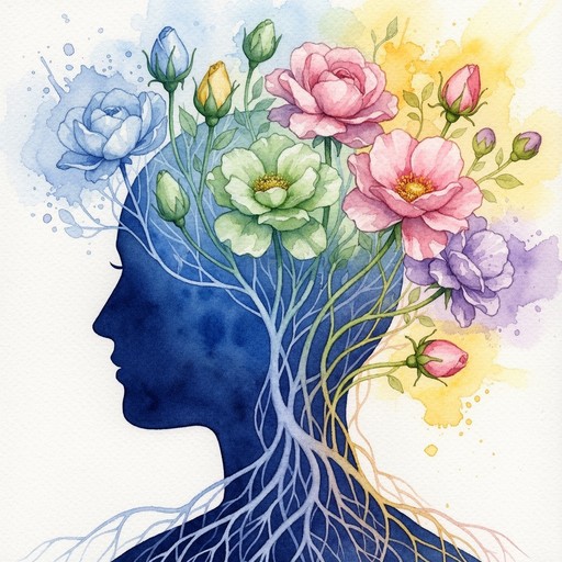 Free Thoughts Bloom Upward Image - Watercolor, Silhouette ...