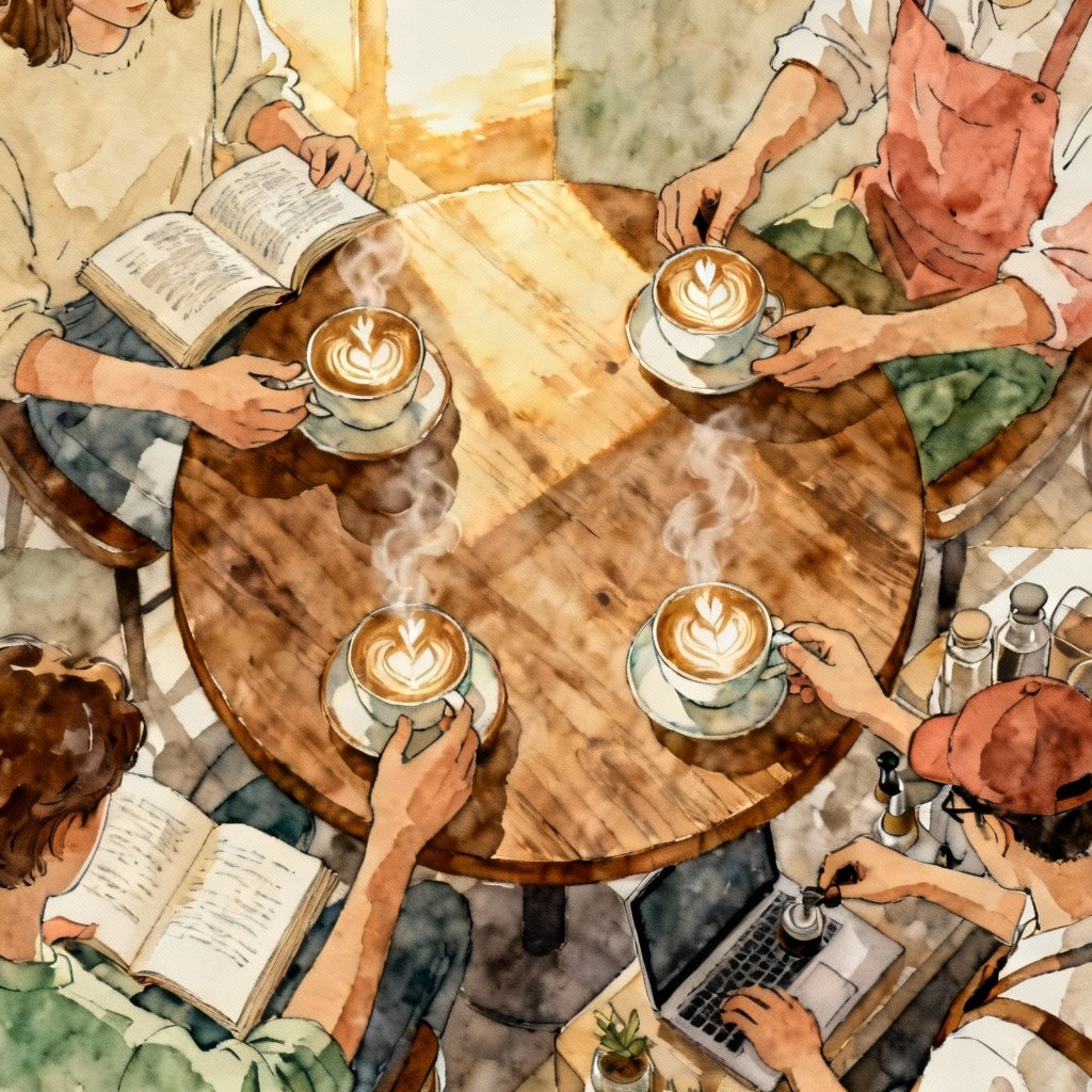 Free Cozy Café Connection Photo - Coffee, Watercolor, Illustration ...