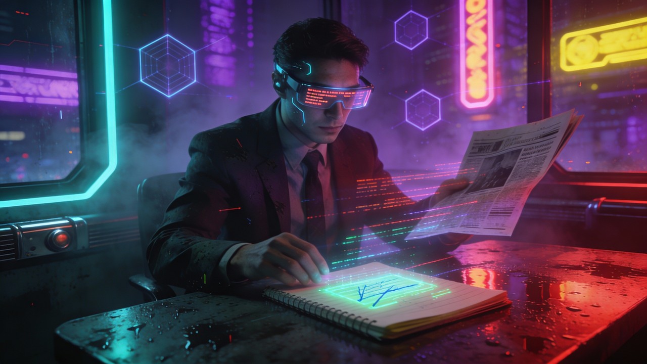 Free Neon News Reporter Image - Cyberpunk, Journalist, Neon | Download ...
