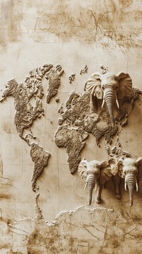 Free Elephants on Map Image - Elephants, Vintage, Map | Download at ...