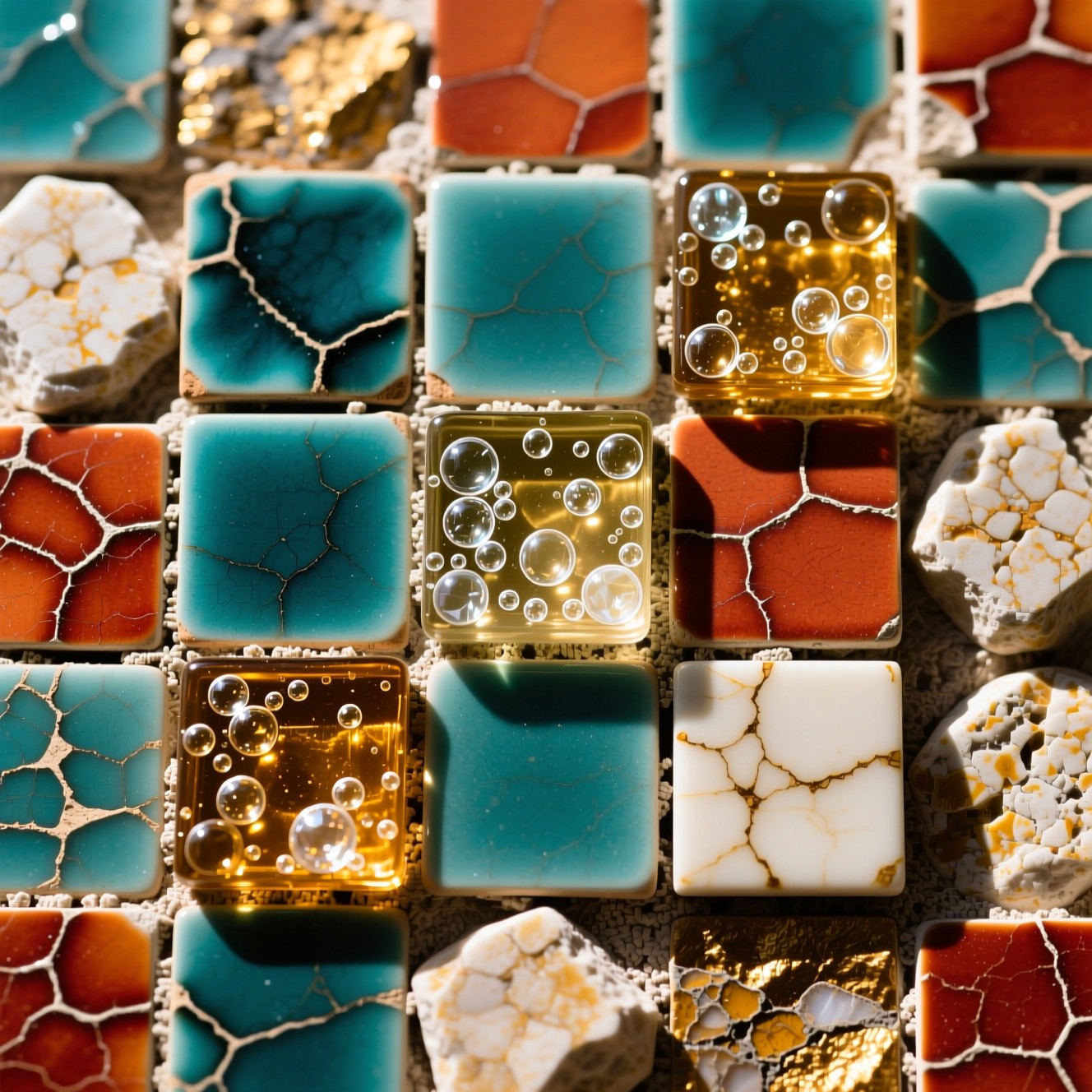 Free Vibrant Tile Collage Image - Mosaic, Turquoise, Terracotta ...
