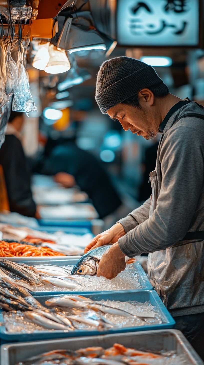 Free Market Fishmonger Working Image - Market, Fishmonger, Seafood ...