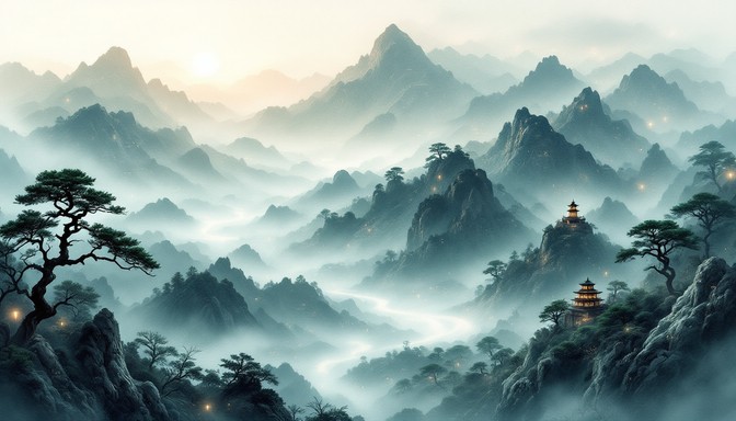 Free Digital Mountain Harmony Image - Watercolor, Mountains, Landscape ...