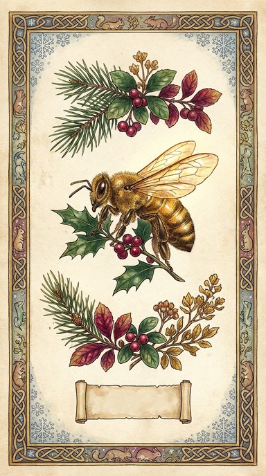 Free Festive Bee Illustration Image - Bee, Honeybee, Botanical ...