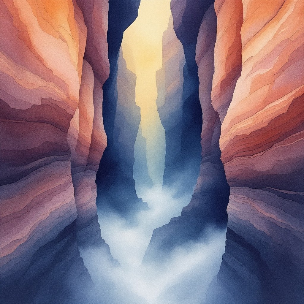 Free Deep Chasm Illuminated Photo - Watercolor, Canyon, Chasm ...