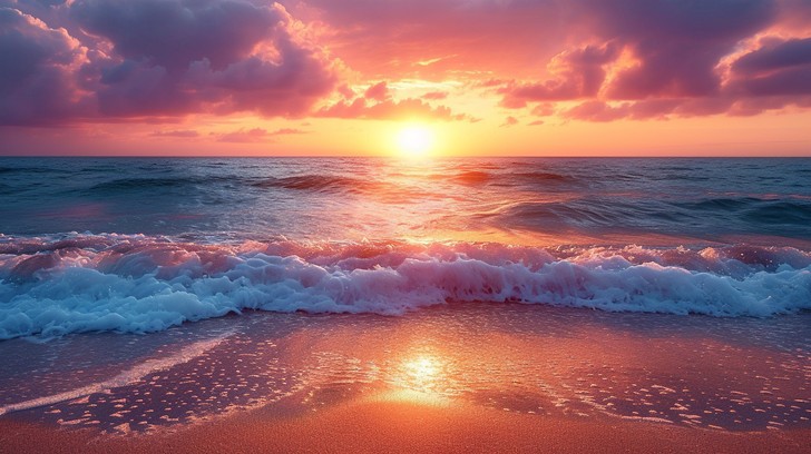 Free Sunset Beach View Image - Sunset, Beach, Ocean | Download at StockCake