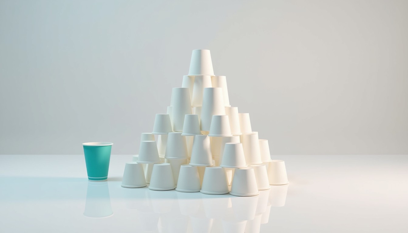 Free Minimalist Cup Architecture Image - Pyramid, Cups, Stacked ...