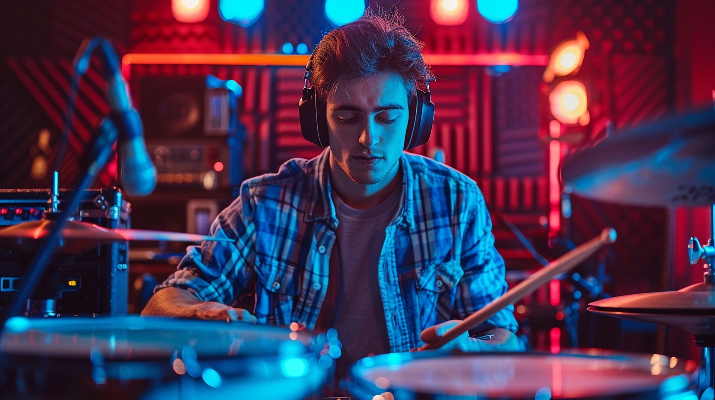 Free Drummer in Action Image - Musician, Drummer, Neon | Download at ...