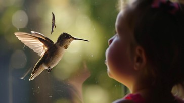 Free Child Meets Hummingbird Image - Child, Hummingbird, Encounter ...