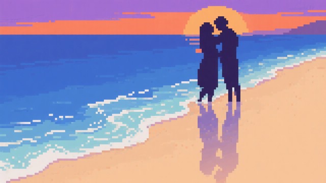Free Sunset Beach Embrace Image - Sunset, Beach, Pixel | Download at ...