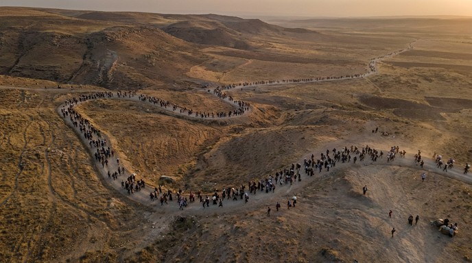Free Migration Across Landscape Image - Migration, Aerial, Landscape ...