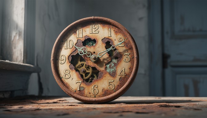 Clock Rusted Download Time Stands Still Image - Clock, Rust, Vintage | StockCake