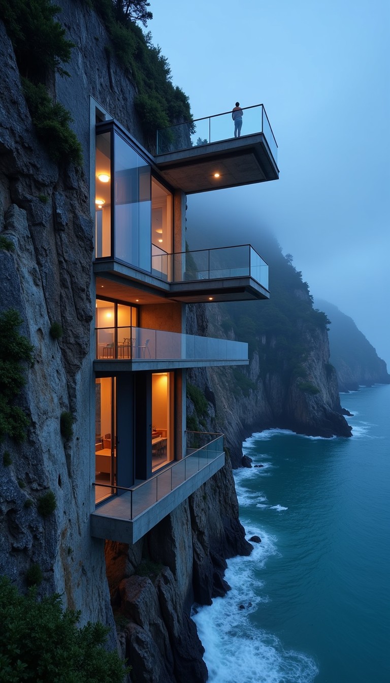 Free Suspended Coastal Home Image - Cliffside, Modernist, Architecture ...