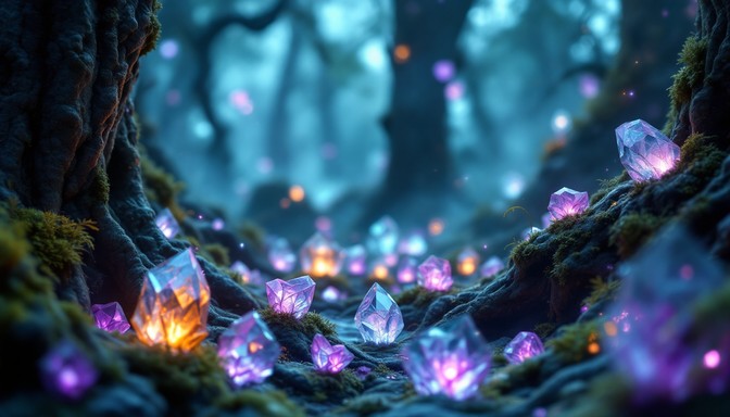 Free Enchanted Crystal Forest Image - Fantasy, Magical, Cyan | Download ...