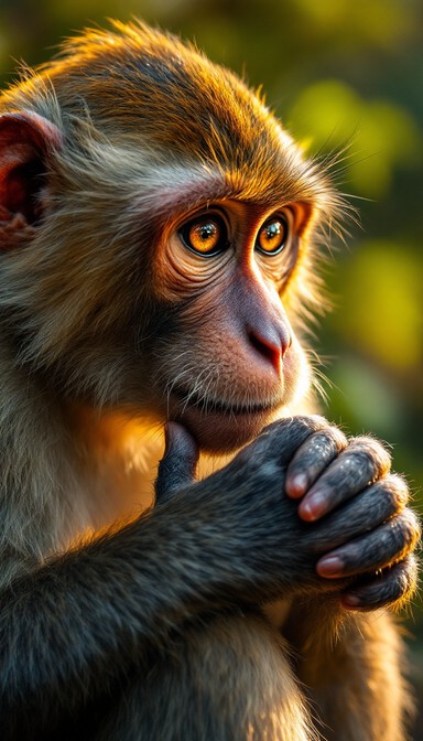 Contemplative Monkey Free Thoughtful Monkey Moment Image - Monkey, Primate, Wildlife ...