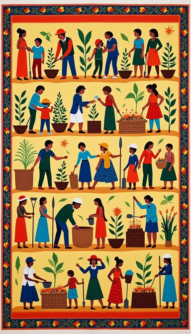 Community Tapestries Free Community Garden Tapestry Image - Folkart, Tapestry, Community ...