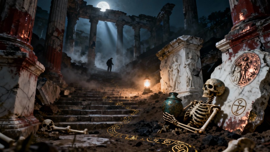 Free Skeletal Temple Illuminated Image - Skeletal, Temple, Bones ...