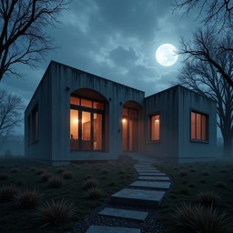 Download Moonlit Modern Home Image - Modern, Moonlight, Architecture ...