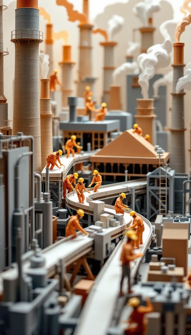 Free Paper Factory Workers Image - Papercraft, Origami, Diorama ...