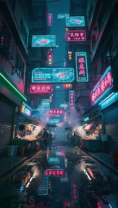 Free Neon Cyberpunk Alley Image - Cyberpunk, Neon, Futuristic ...