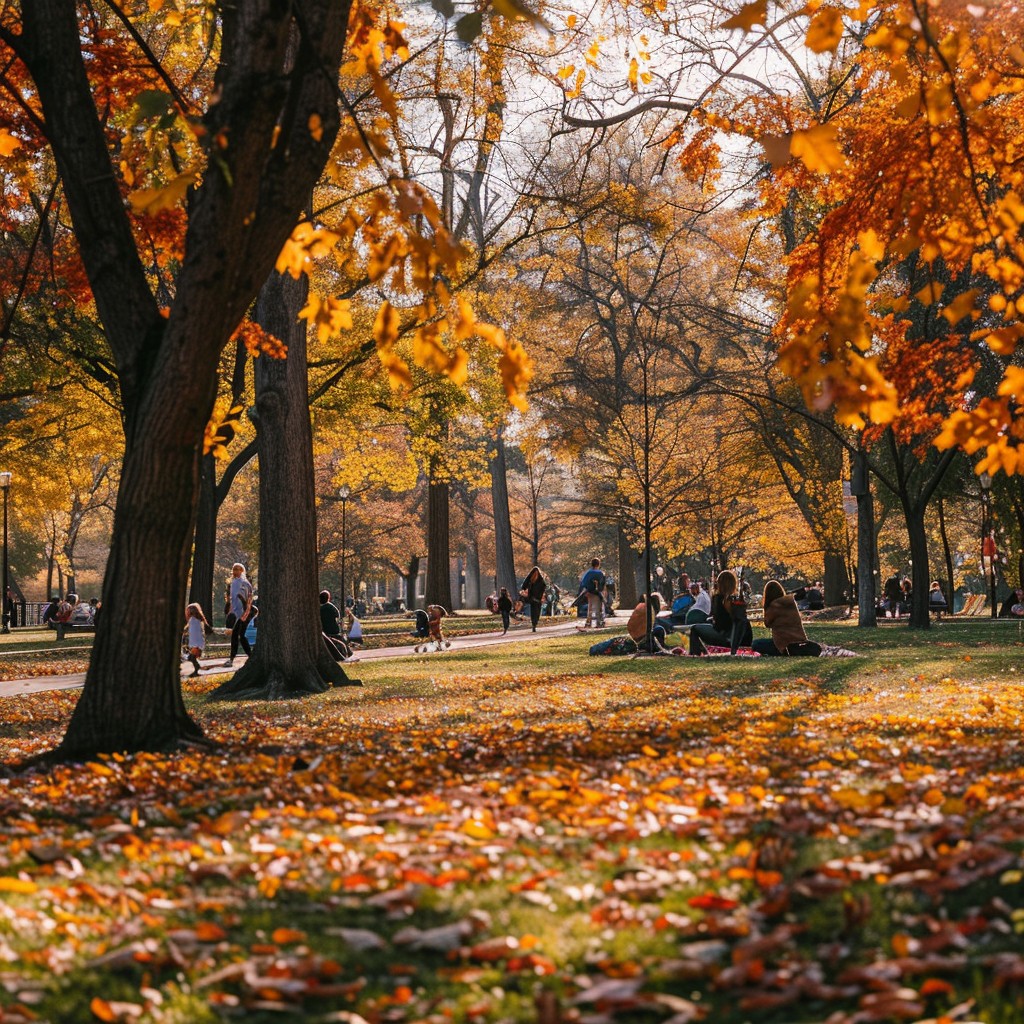 Free Autumn Park Scene Image - Autumn, Park, Leaves | Download at StockCake