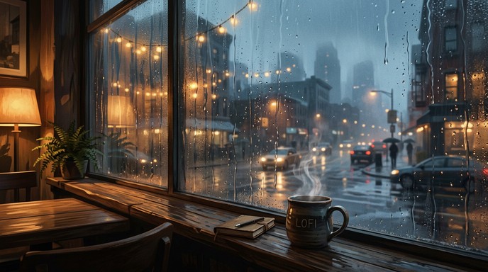 Free Rainy Cafe Evening Image - Rain, Cafe, Coffee | Download at StockCake
