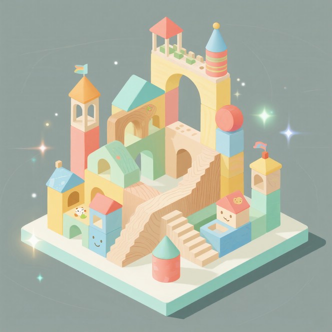 Free Magical Block Castle Image - Castle, Blocks, Whimsical | Download ...