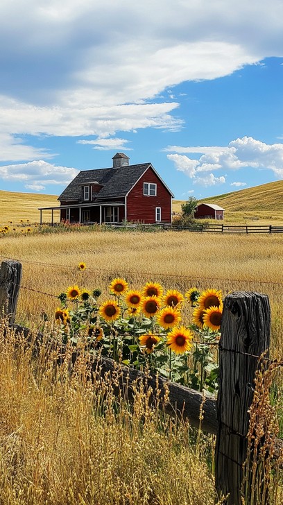 Free Idyllic Rural Homestead Image | Download at StockCake