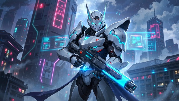 Download Cyberpunk Rain Soldier