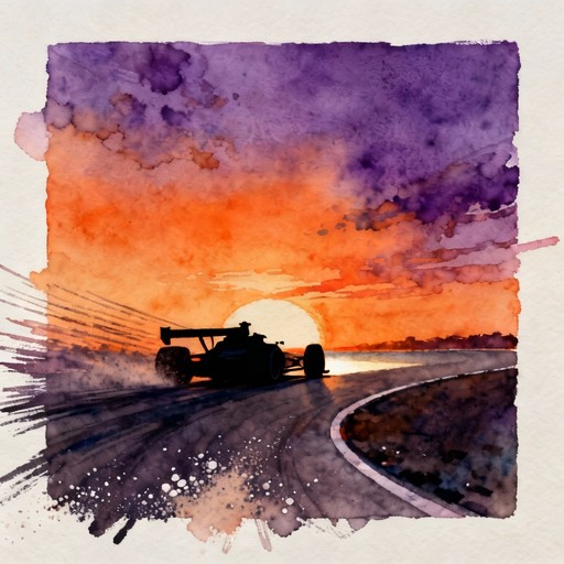 Watercolor Racing Track Free Chasing Sunset Speed Image - Watercolor, Racing, Sunset | Download ...