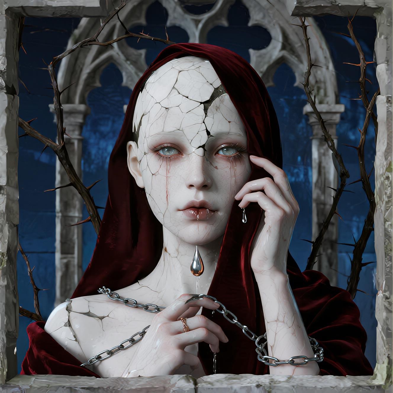 Gothic Injuries Free Fractured Gothic Sorrow Image - Gothic, Porcelain, Cracked ...