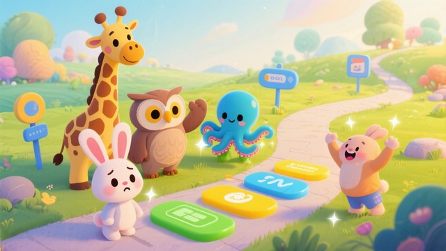 Free Playful Learning Friends Image - Cartoon, Animals, Education ...