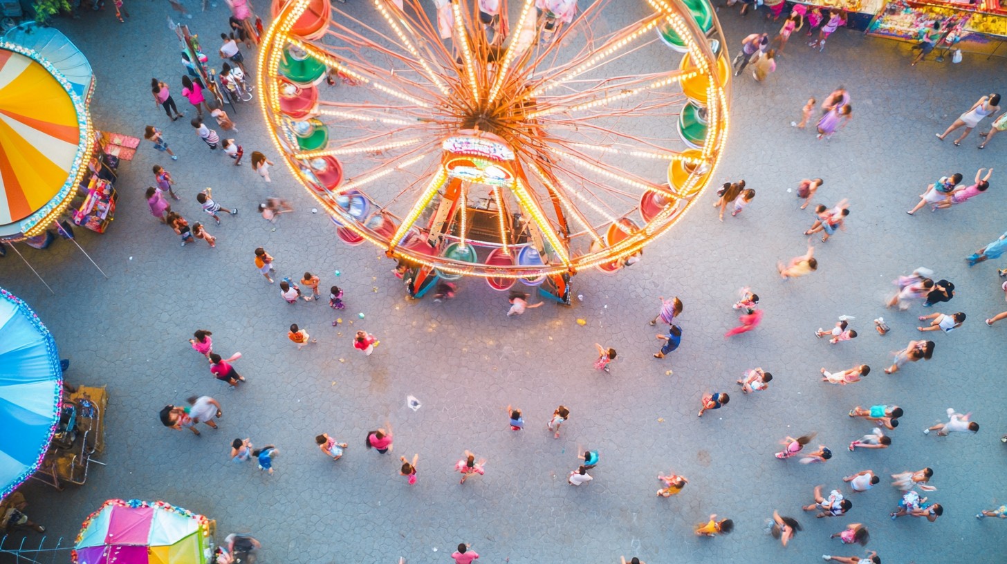 Free Vibrant fairground scene Image - Fair, Carnival, Aerial | Download ...