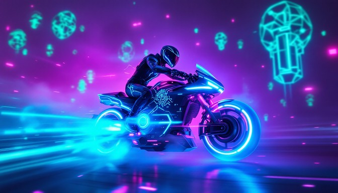 Cyber Racing Free Neon Cyber Racing Photo - Cyberpunk, Futuristic, Motorcycle ...