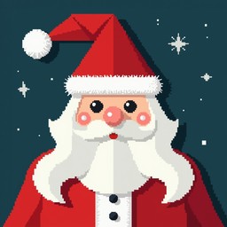Free Geometric Pixel Santa Image - Santa, Pixel, Christmas | Download ...