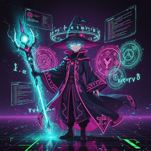Wizard Runes Anime Free Cyberpunk Wizard Magic Image - Anime, Wizard, Cyberpunk | Download ...