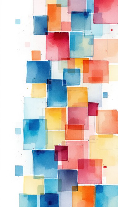 Free Cascading Color Squares Image - Watercolor, Geometric, Abstract ...