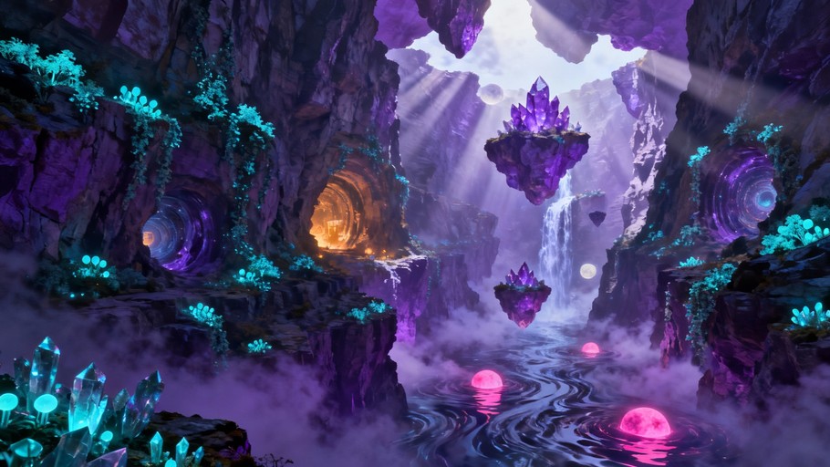 Free Floating Crystal Gorge Image - Purple, Gorge, Canyon | Download at ...