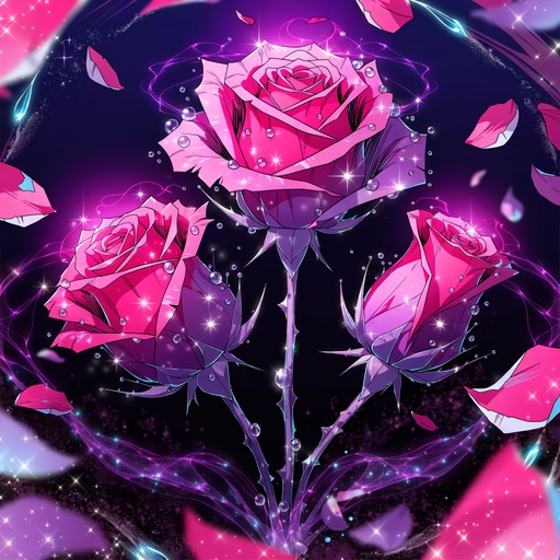 Free Glowing Anime Roses Image - Anime, Manga, Roses | Download at ...