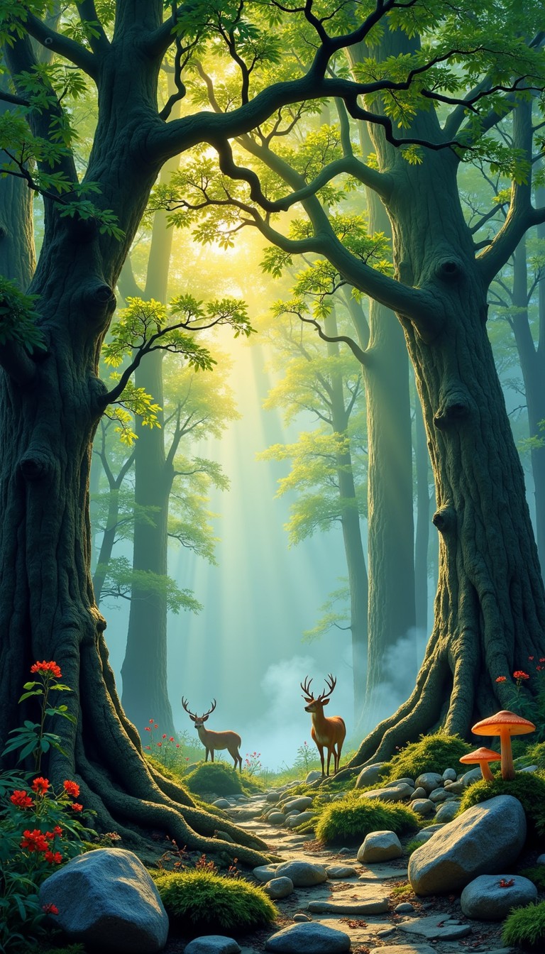 Free Enchanted Forest Pathway Image - Forest, Deer, Magical | Download ...