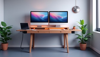 Free Minimalist Developer Workspace Image - Workspace, Monitors, Desk ...