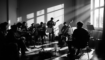 Group Singer Shadow Free Musicians in Shadow Image - Musicians, Rehearsal, Monochrome ...