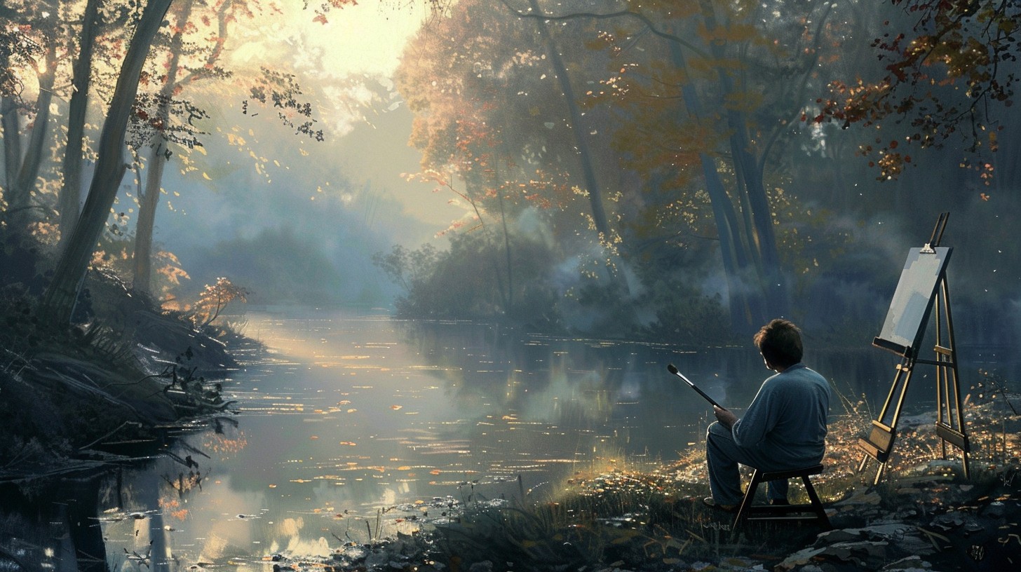 Artist Rivage Free Artist by River Image - Artist, River, Autumn | Download at StockCake