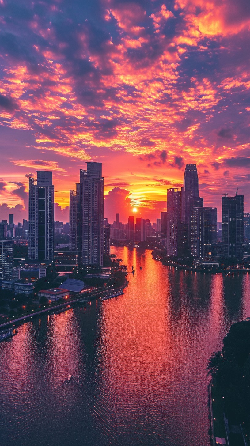 Free Sunset City Glow Image - Sunset, Cityscape, Skyline | Download at ...