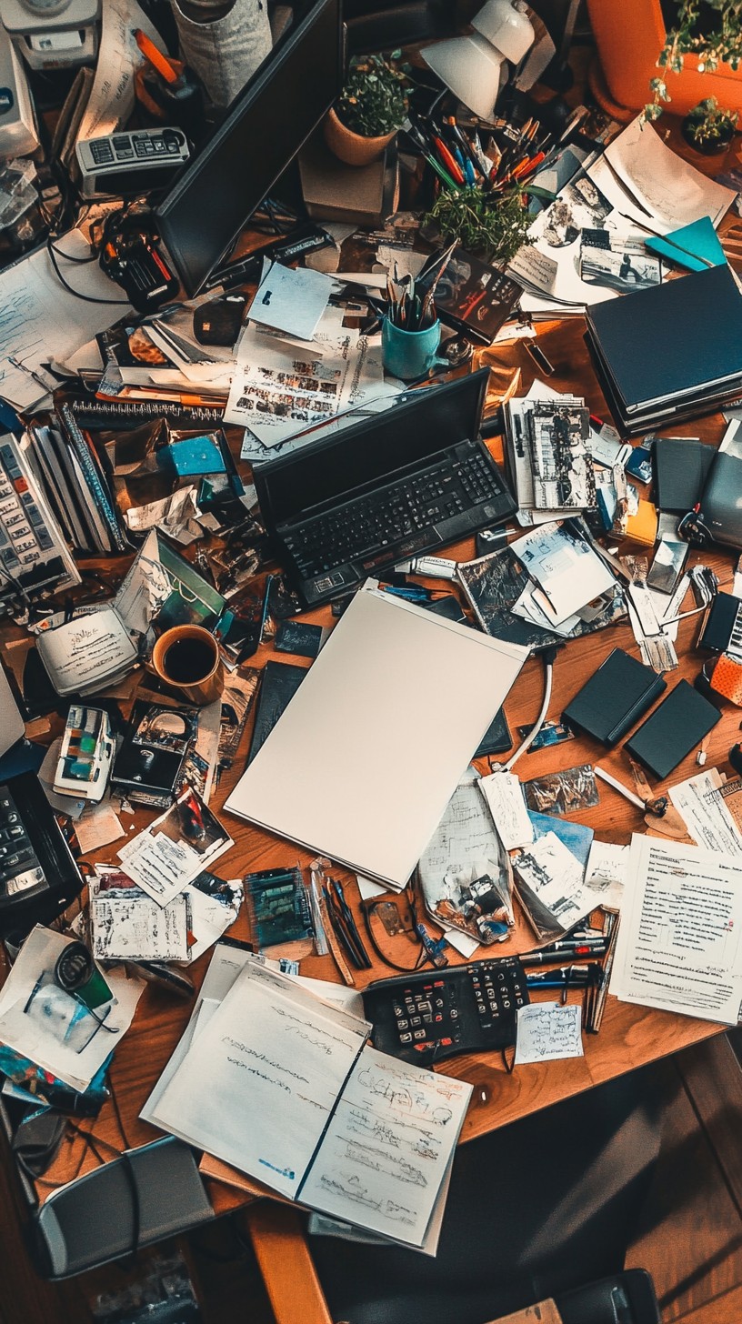 Free Cluttered work desk Image - Desk, Clutter, Books | Download at ...