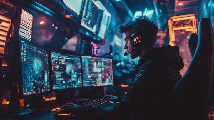 Free Gamer playing late Image - Gaming, Computer, Headphones | Download ...