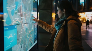 Free Interactive Map Navigation Image - Woman, Map, Touchscreen ...