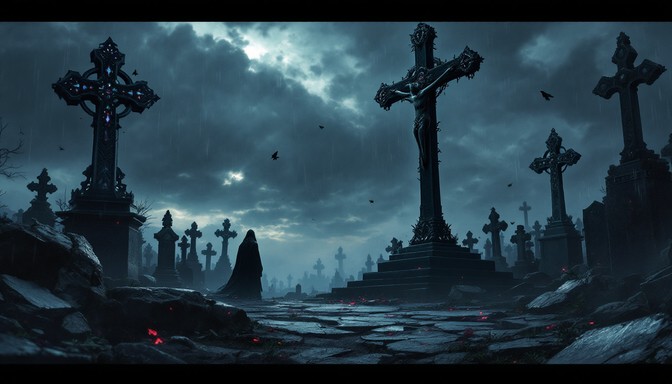 Free Gothic Graveyard Mourning Image - Anime, Graveyard, Cemetery ...