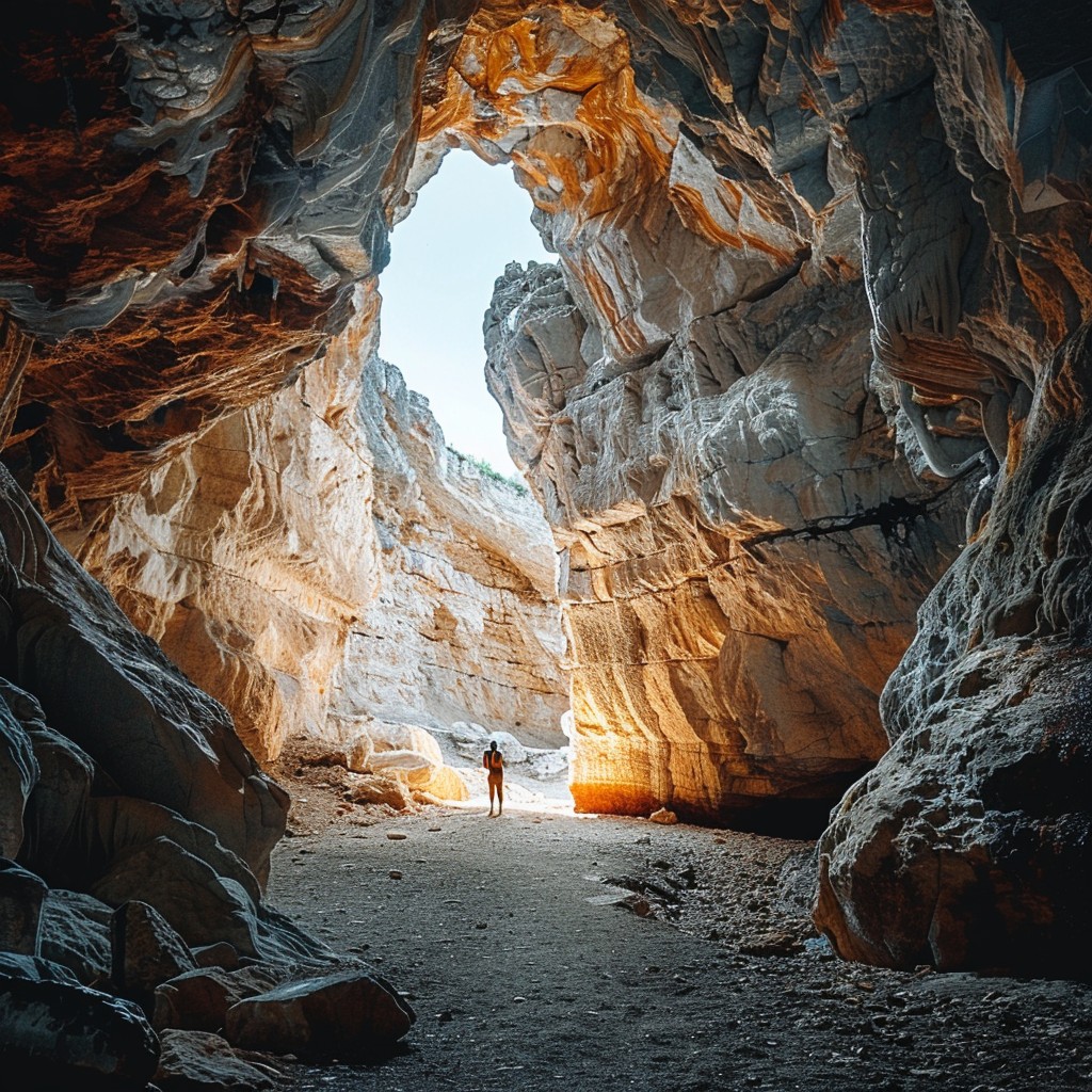 Free Majestic Cave Exploration Image - Explorer, Cave, Sunlight ...